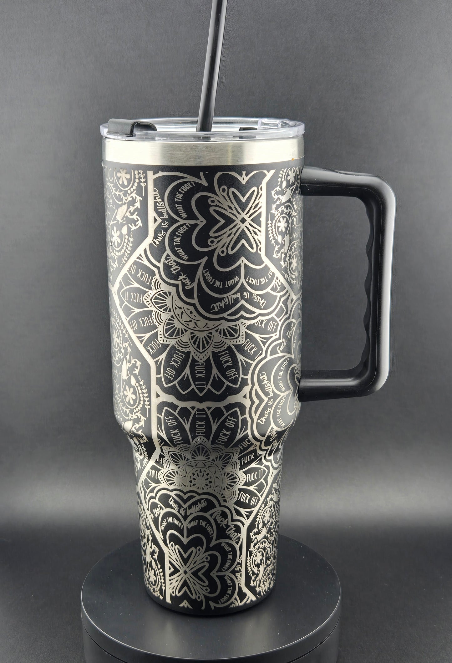 40oz Cuss Mandala Tumbler