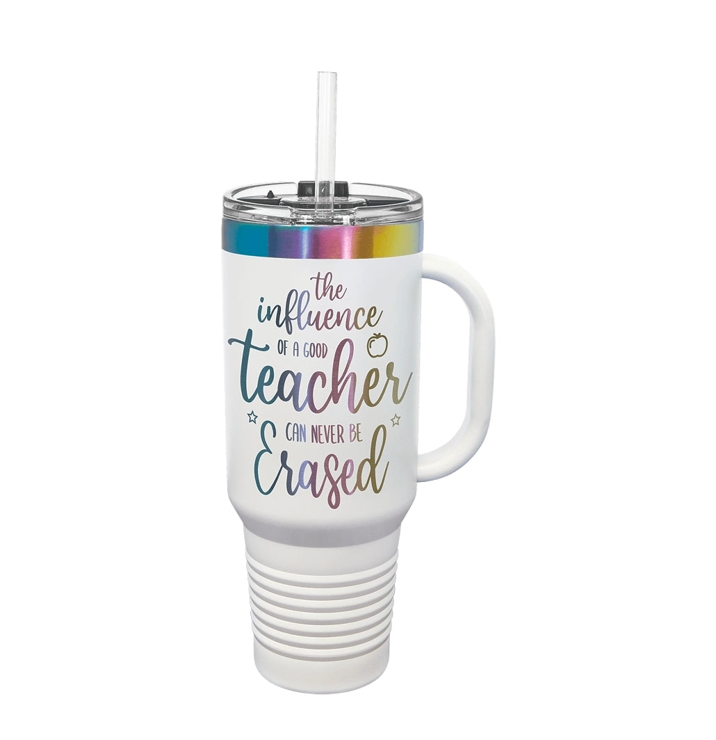 40oz Custom Engraved Travel Mug with Snap Lid & Straw