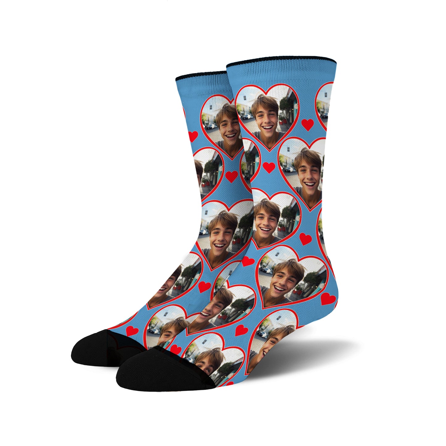 Custom Heart Photo Socks