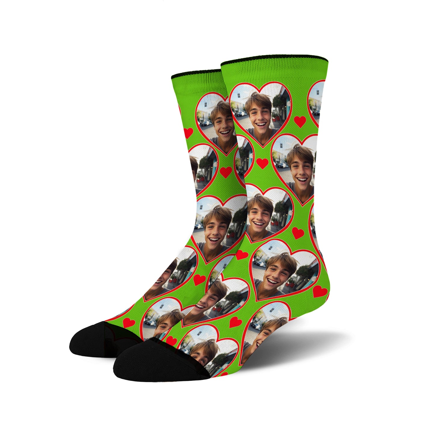 Custom Heart Photo Socks