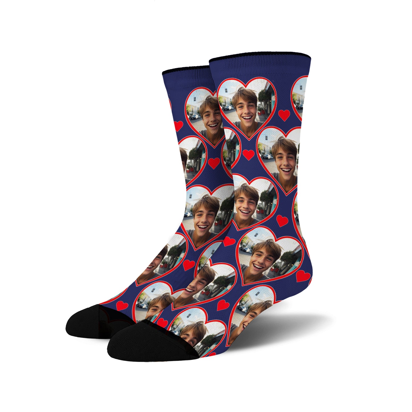 Custom Heart Photo Socks