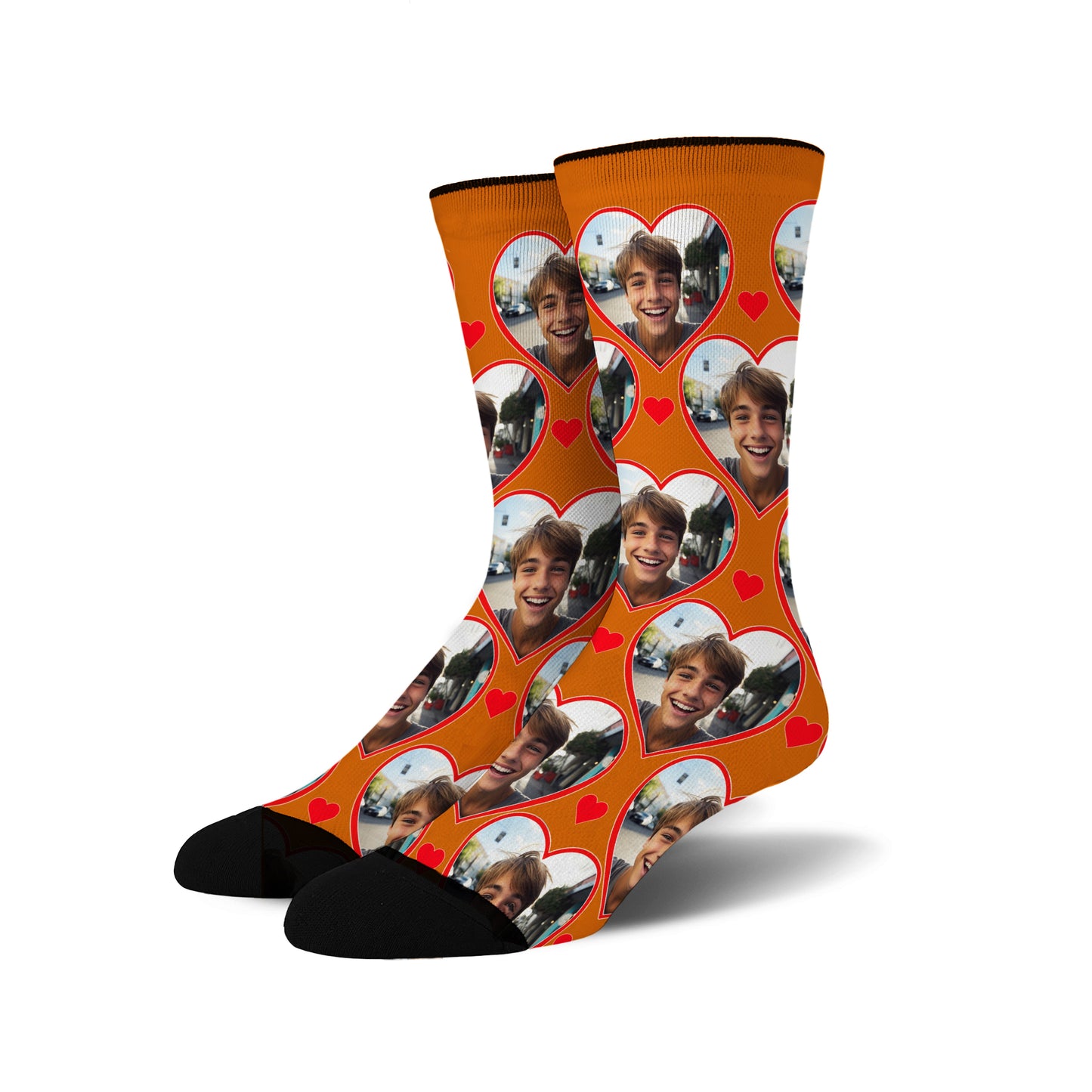 Custom Heart Photo Socks