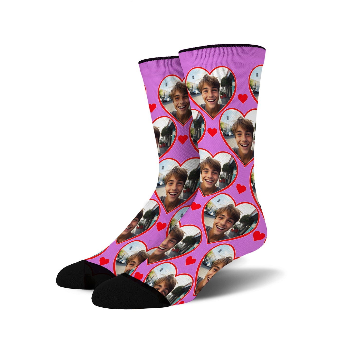 Custom Heart Photo Socks