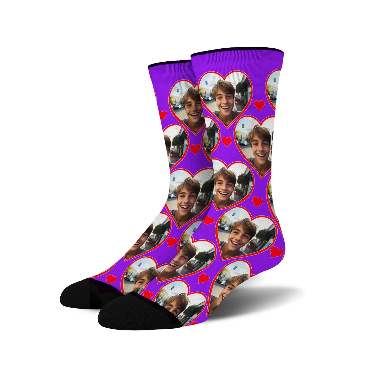 Custom Heart Photo Socks