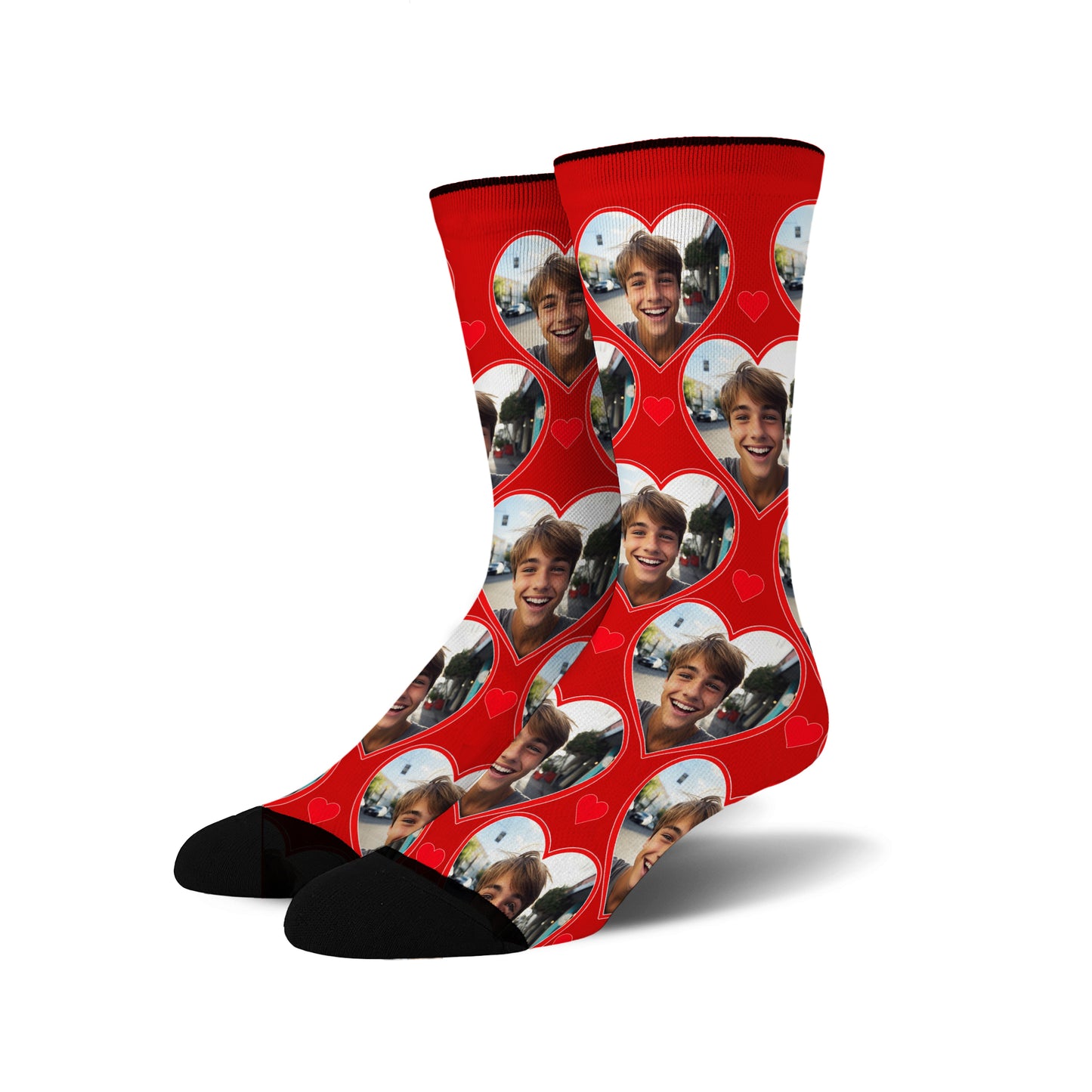 Custom Heart Photo Socks