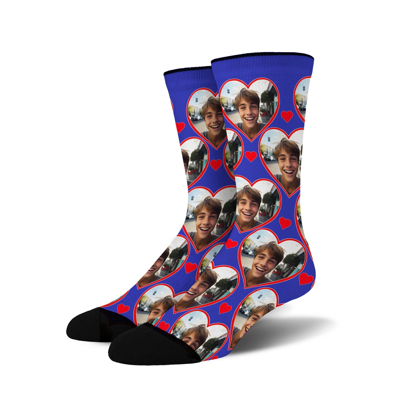 Custom Heart Photo Socks