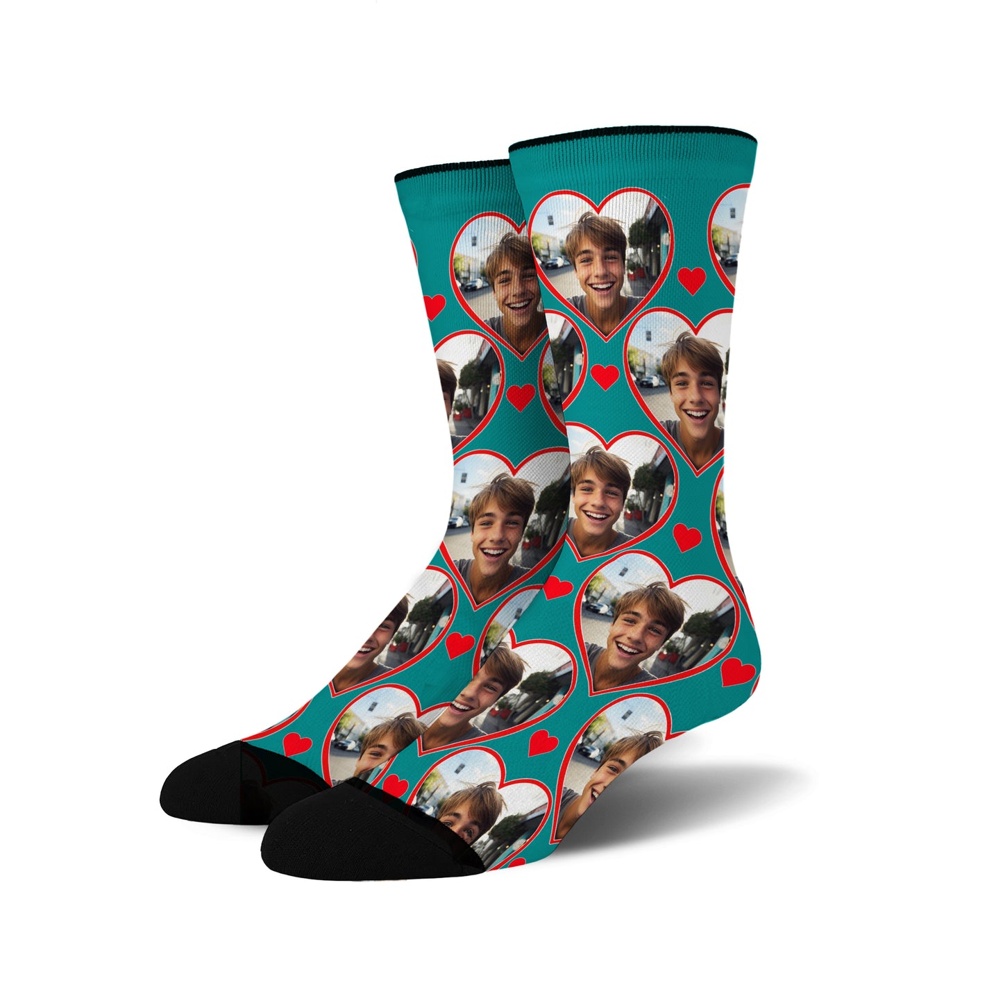 Custom Heart Photo Socks
