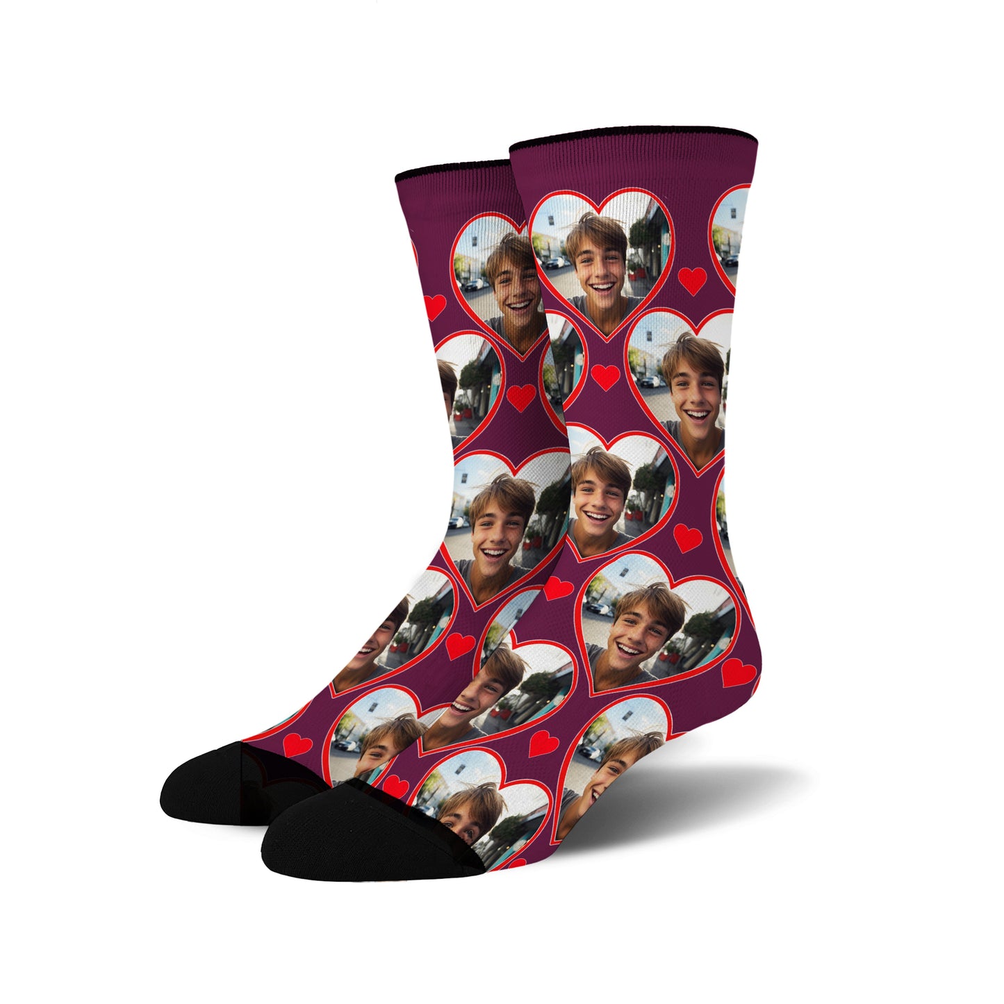 Custom Heart Photo Socks