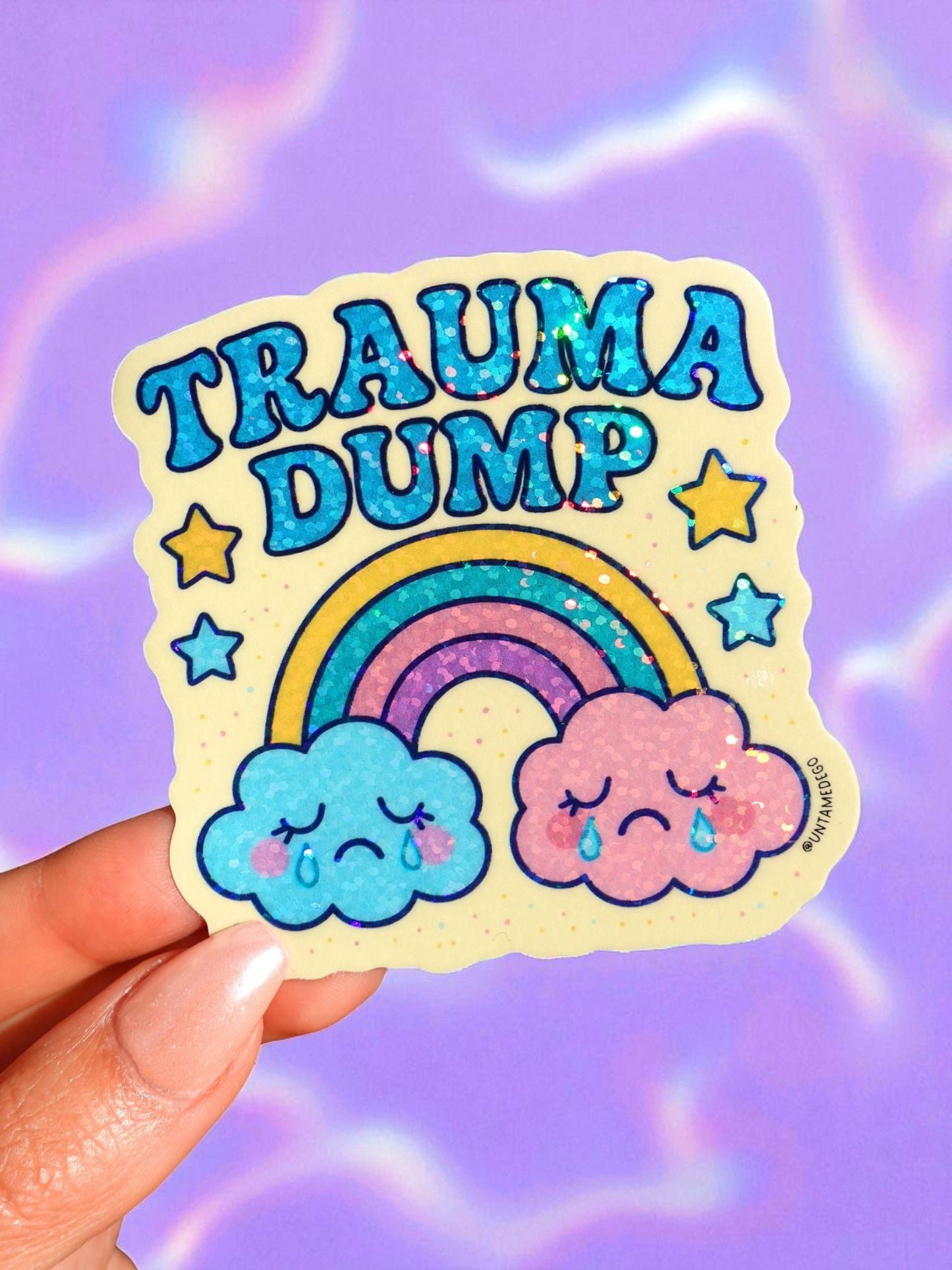 Funny Mental Health Sticker Pack – Holographic Waterproof Vinyl Decals – Discounted Bundle of Anxiety, Therapy & Trauma Humor