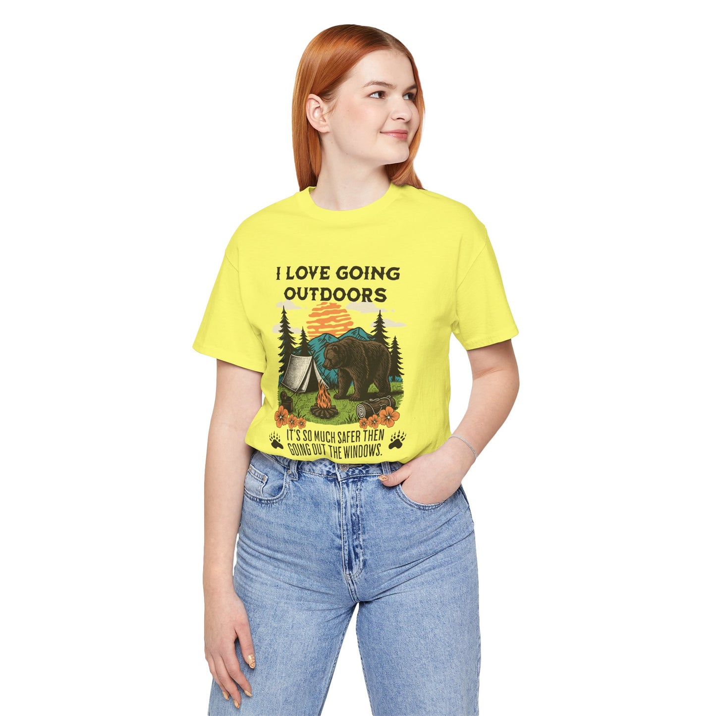 Outdoor Adventure Tee, I Love Going Outdoors Shirt, Camping T-Shirt, Nature Lover Gift, Unisex Outdoor Apparel, Bear Graphic Tee