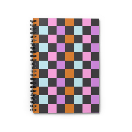 Retro Checkered pattern Spiral Notebook - Ruled Line