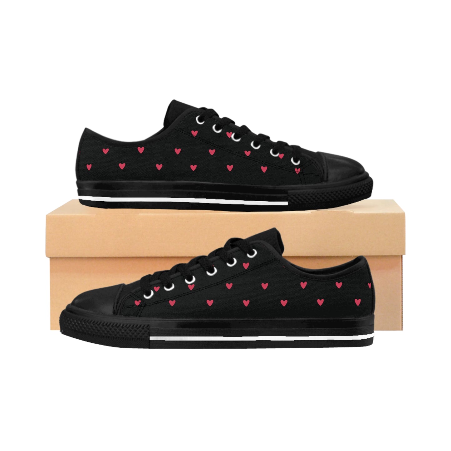 Lovely Heart - Black Women's Sneakers