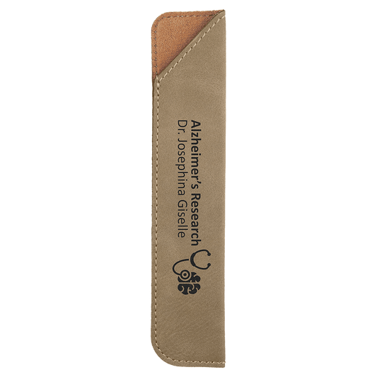 6 1/4" Light Brown Laserable Leatherette Pen Sleeve
