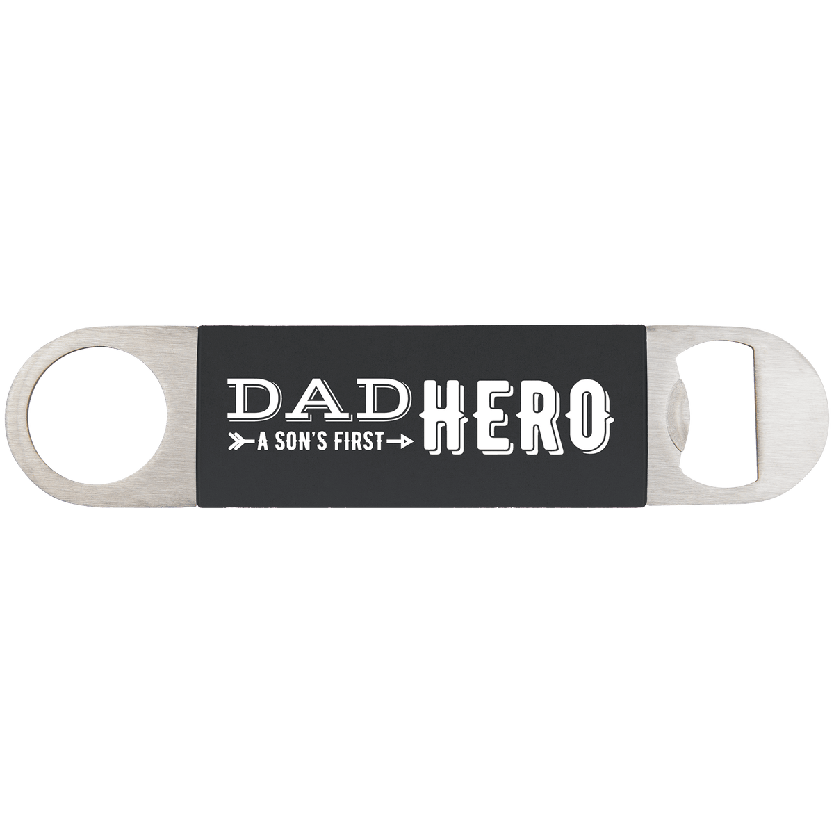 Black/White Bottle Opener with Silicone Grip