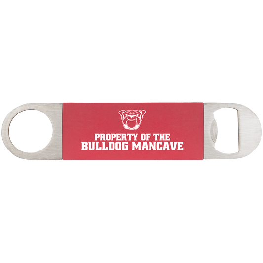 1 1/2" x 7" Red/White Bottle Opener with Silicone Grip