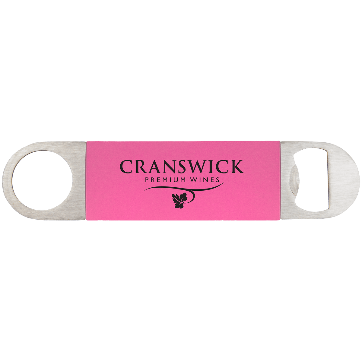 Pink/White Bottle Opener with Silicone Grip