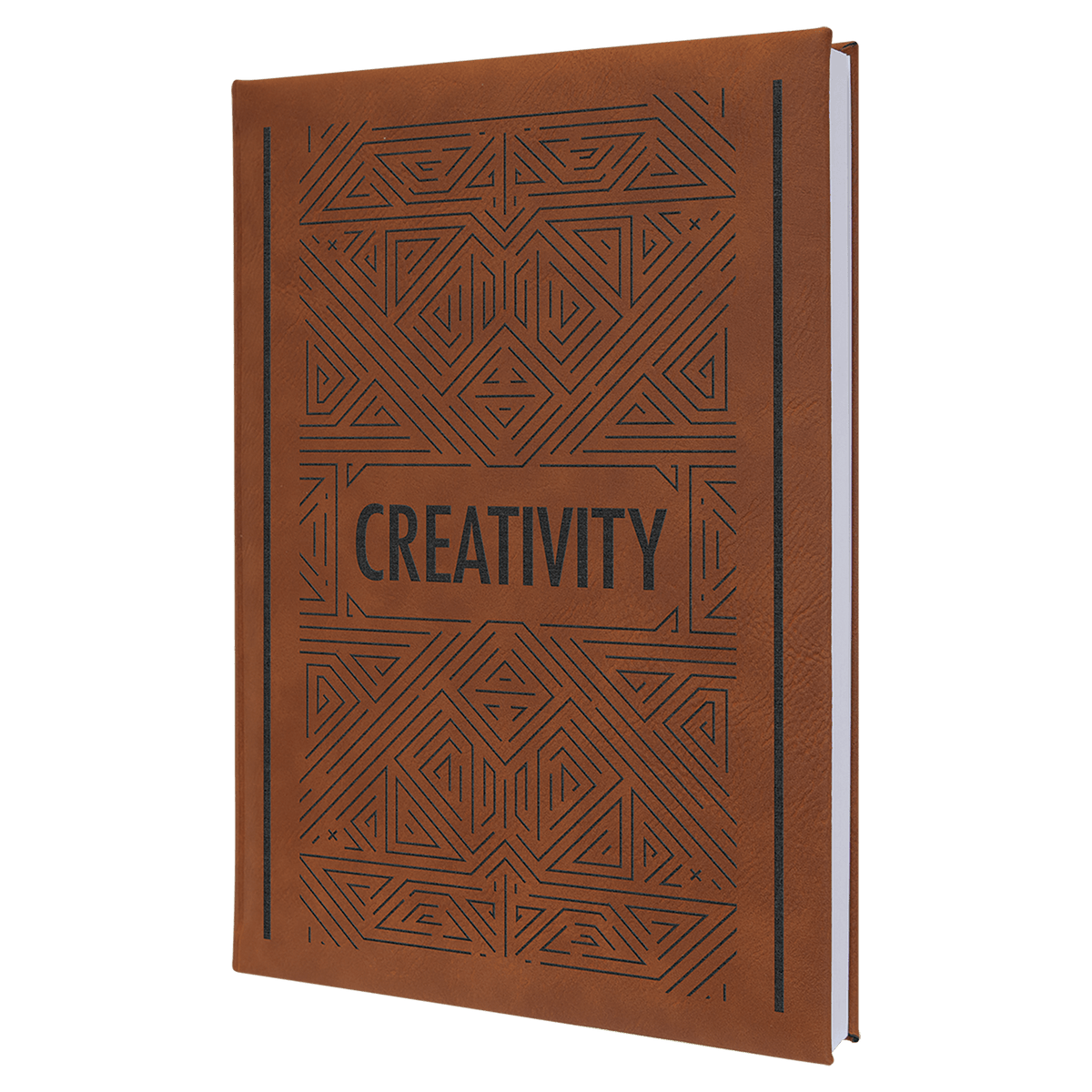 7" x 9 3/4" Rawhide Laserable Leatherette Sketch Book with Unlined Notepad