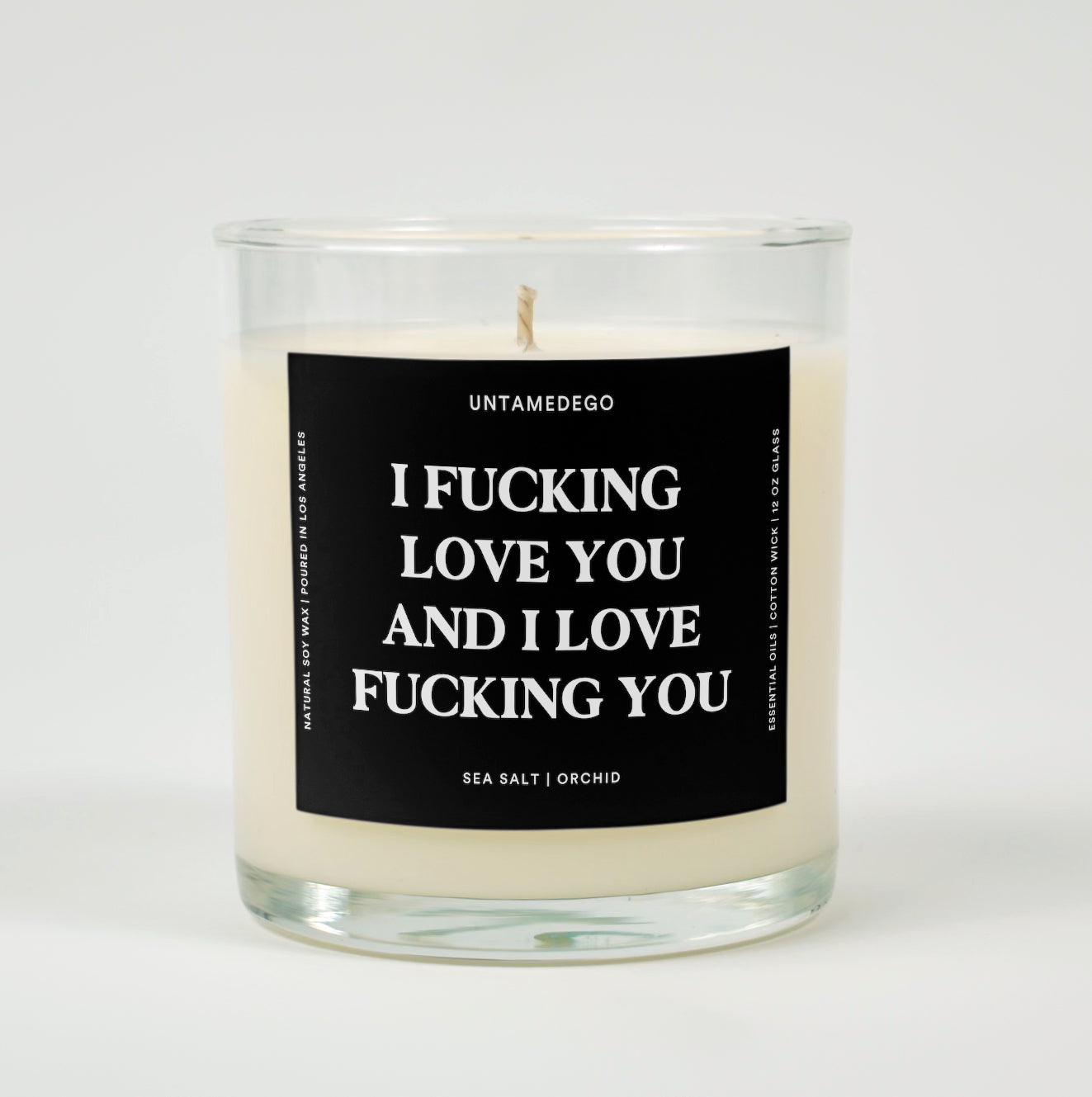 I Love You And I Love Fucking You Glass Candle
