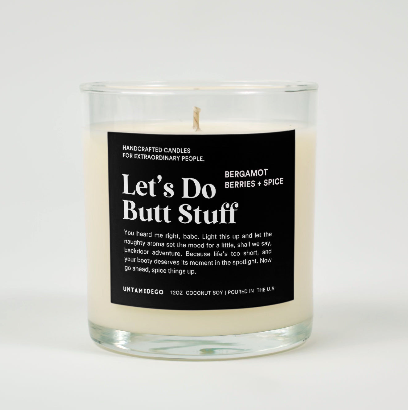 Let's Do Butt Stuff Glass Candle