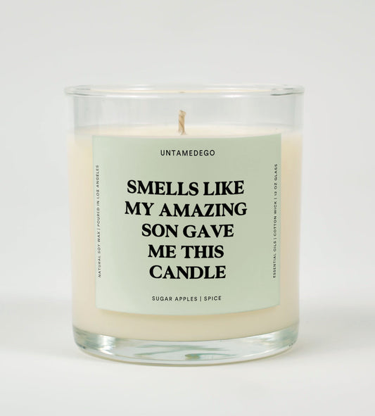 Smells Like My Amazing Son Gave Me This Candle Glass Candle