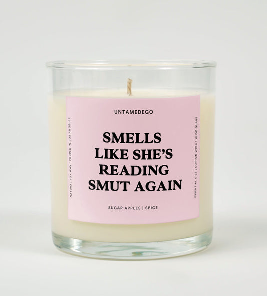 Smells Like She's Reading Smut Again Glass Candle
