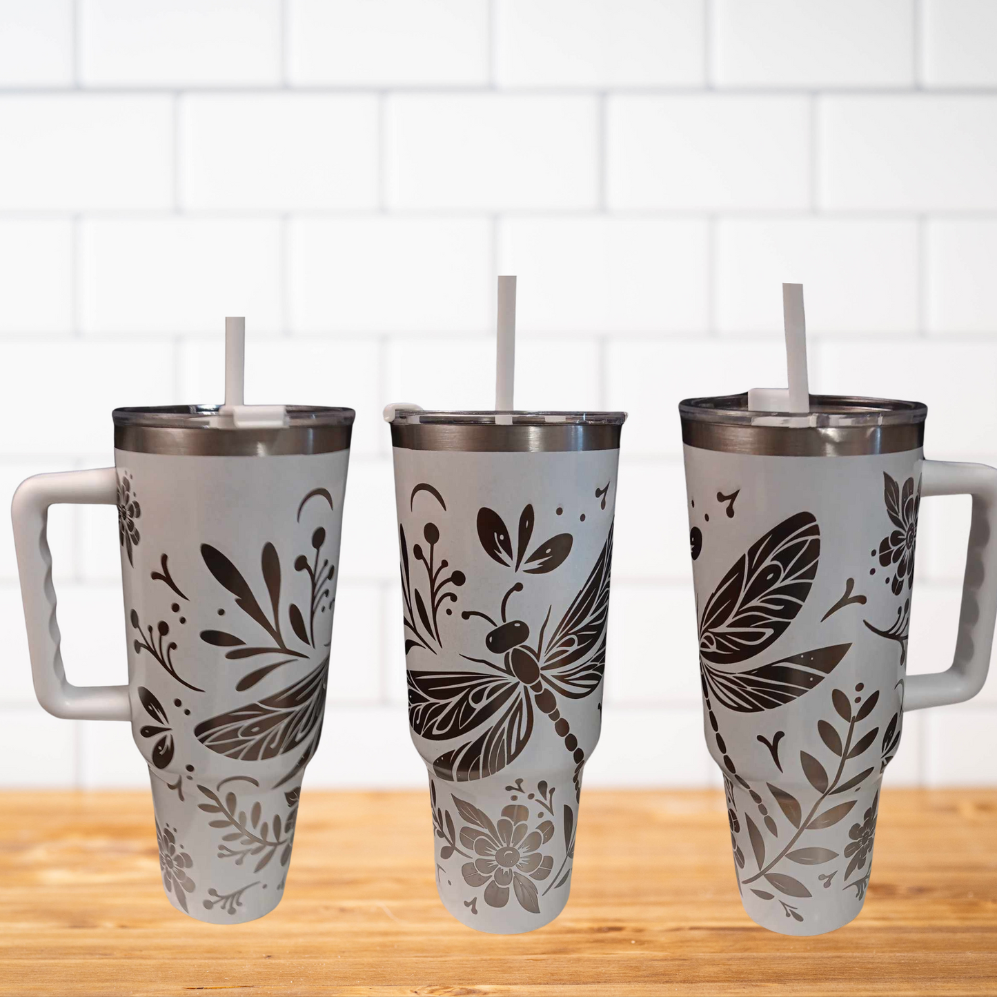 40oz Engraved Dragonfly Tumbler