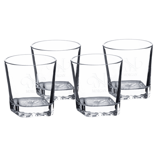 11 oz. Polar Camel Square Rocks Glasses-Set of 4