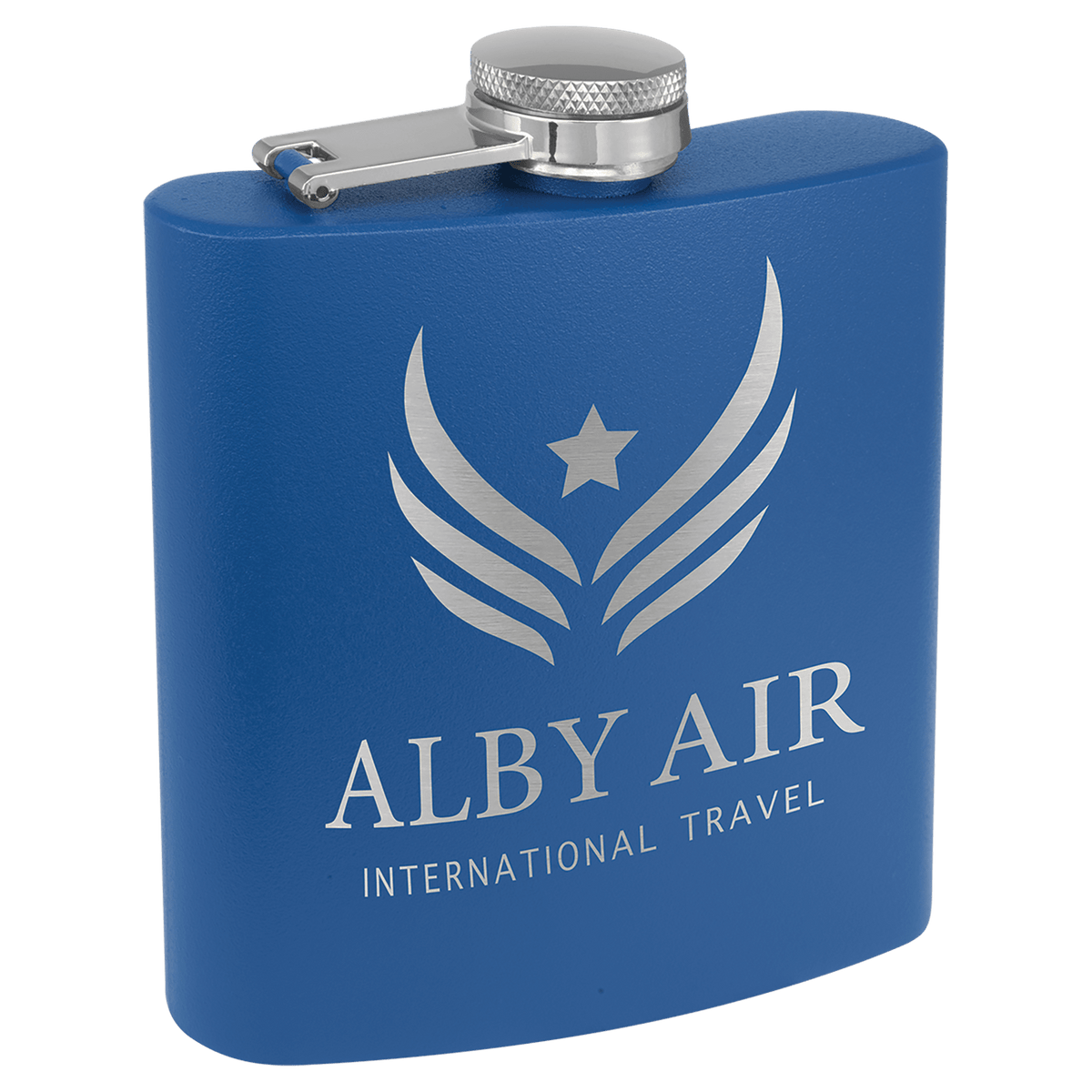 Royal Blue 6 oz. Powder Coated Stainless Steel Flask