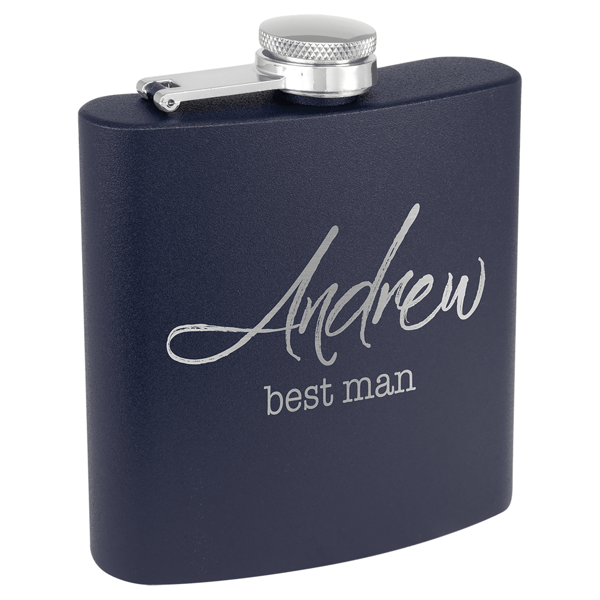 Navy Blue 6 oz. Powder Coated Stainless Steel Flask