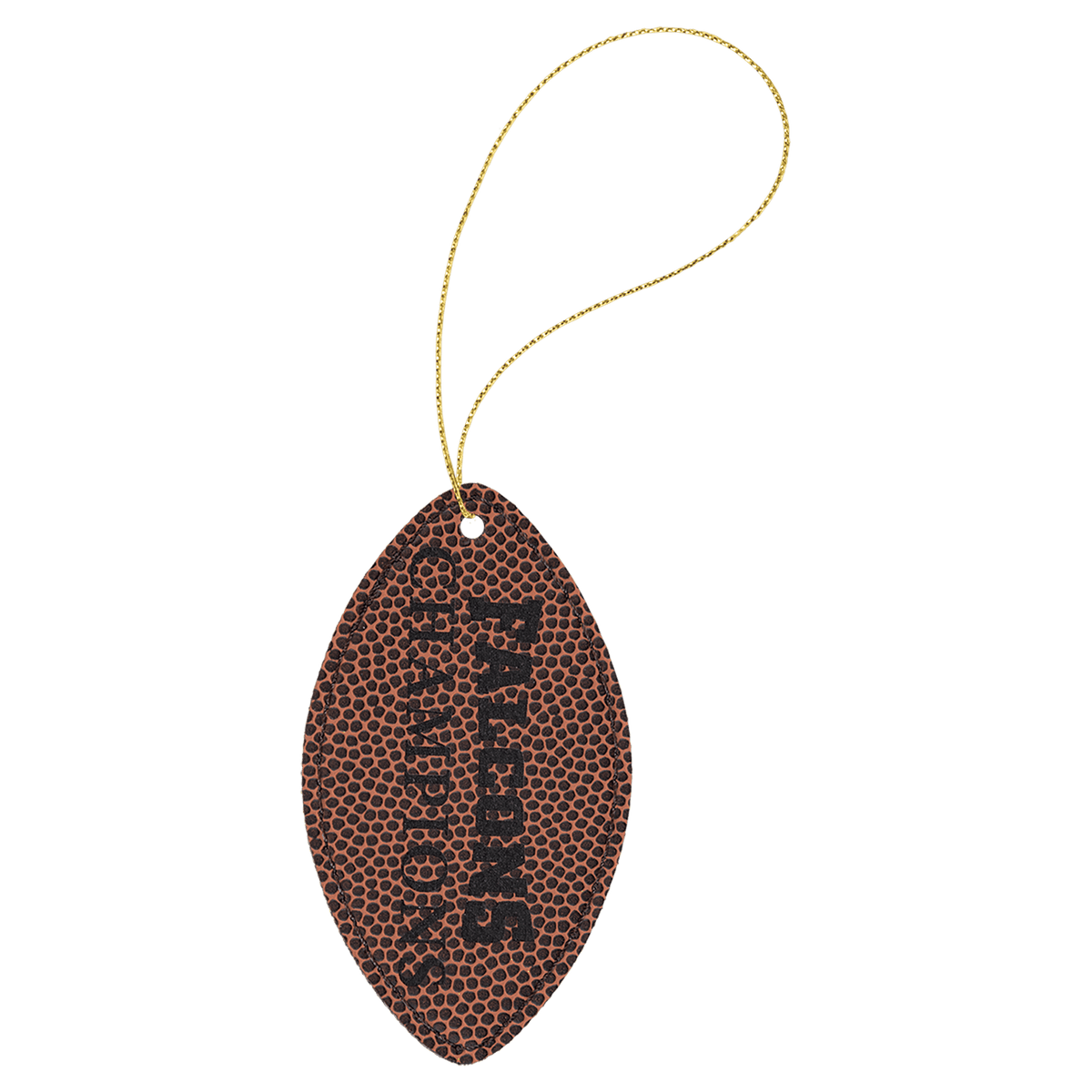 Football Leatherette Ornament with Gold String