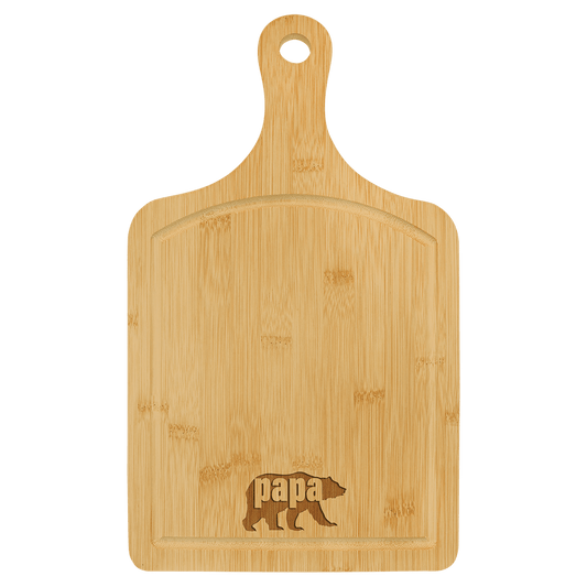 Bamboo Paddle Shaped Cutting Board with Drip Ring