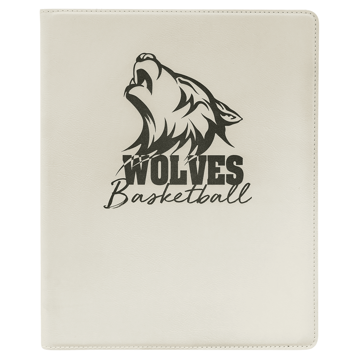 White Leatherette Portfolio with Notepad