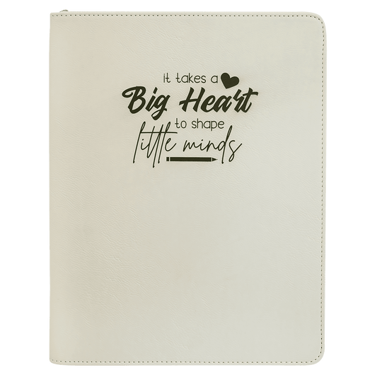 White Leatherette Portfolio with Zipper6