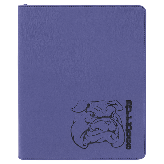 Purple Leatherette Portfolio with Zipper