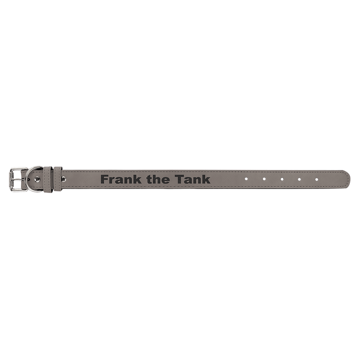 Gray Medium Leathertte Dog Collar