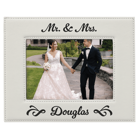 White Leatherette Photo Frame