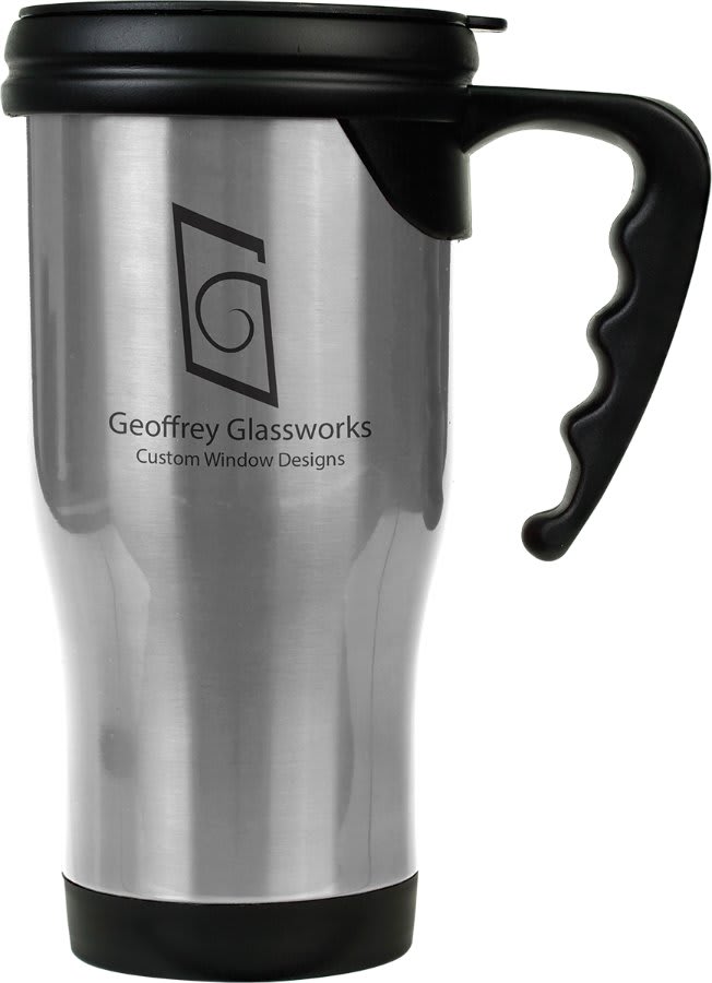 Gloss Silver 14 oz. Travel Mug