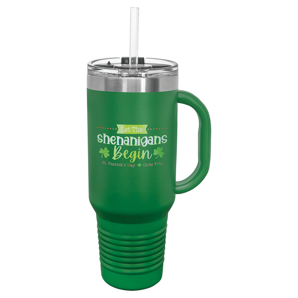 Green Polar Camel 40 oz. Travel Mug with Straw and Snap Lid