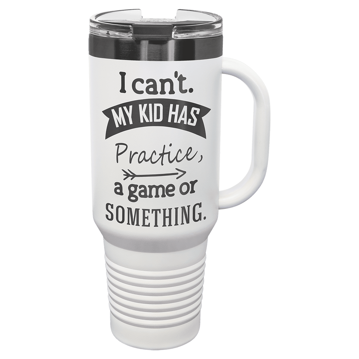 Polar Camel 40 oz. White/Ghost Black ION-Plated Travel Mug with Straw