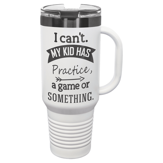 Polar Camel 40 oz. White/Ghost Black ION-Plated Travel Mug with Straw