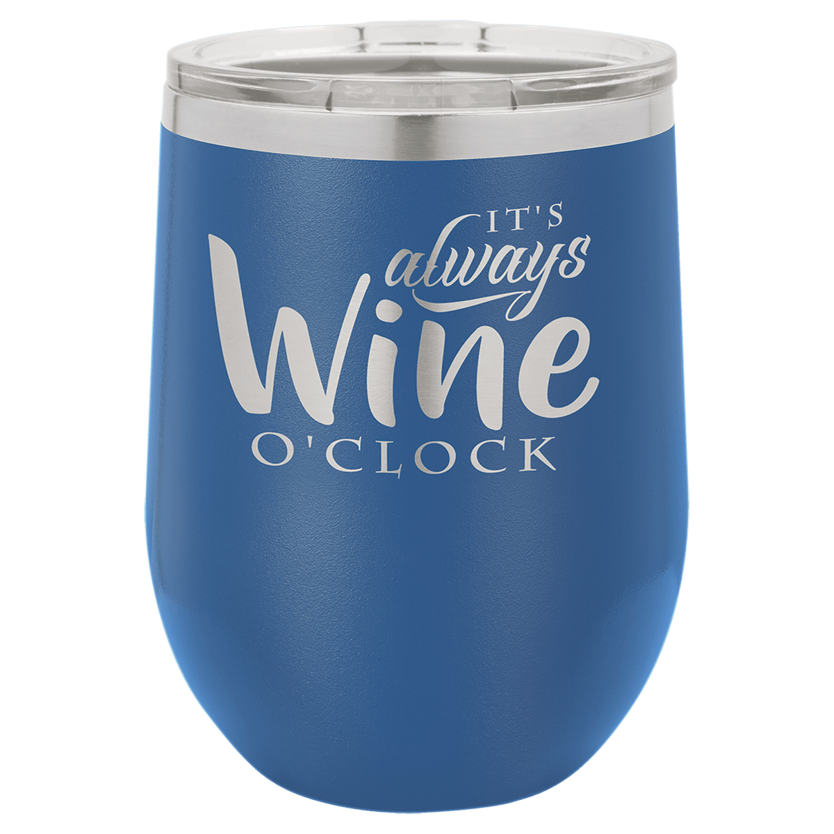 Royal Blue 12 oz. Polar Camel Stemless Tumbler with Clear Lid