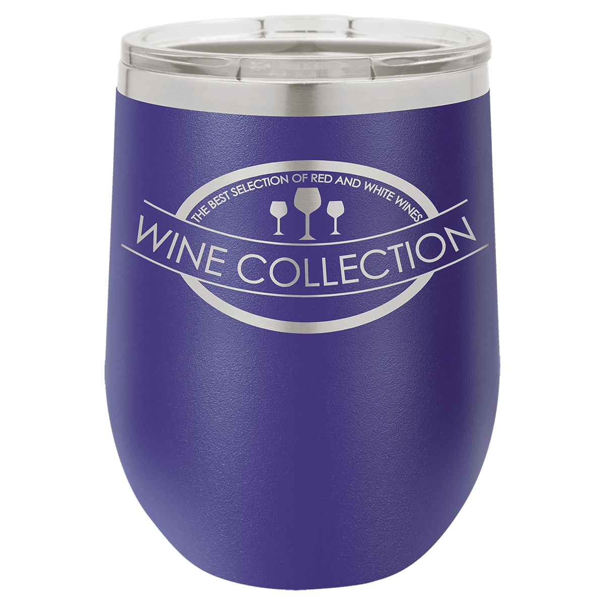 Purple 12 oz. Polar Camel Stemless Tumbler with Clear Lid