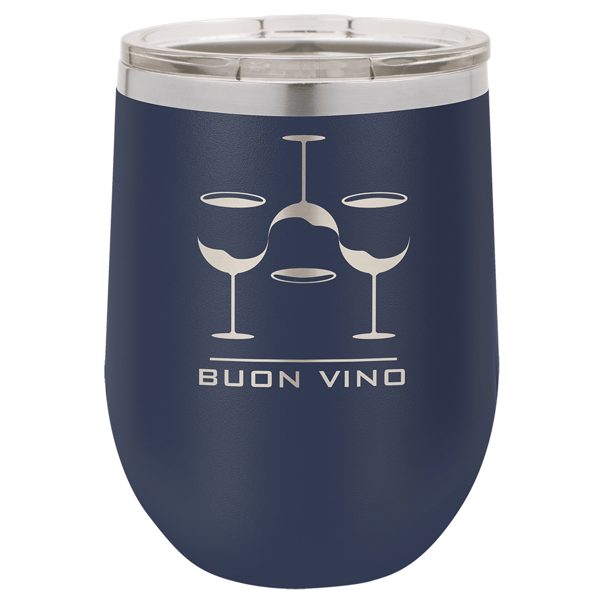 Navy Blue 12 oz. Polar Camel Stemless Tumbler with Clear Lid