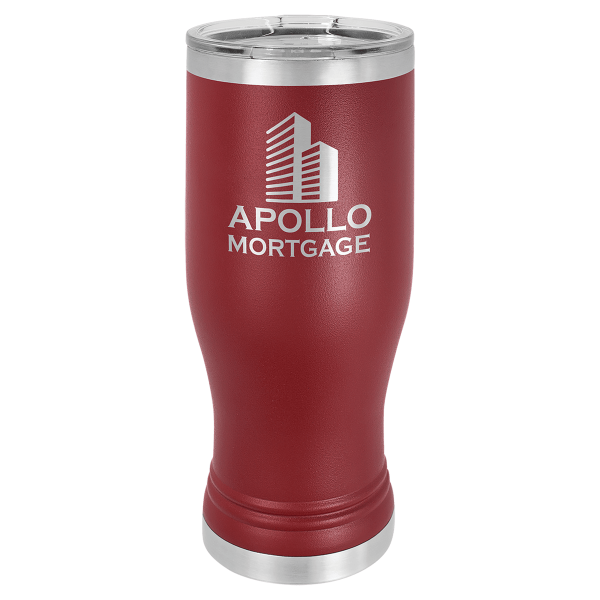 Maroon Polar Camel 20 oz. Pilsner with Clear Lid