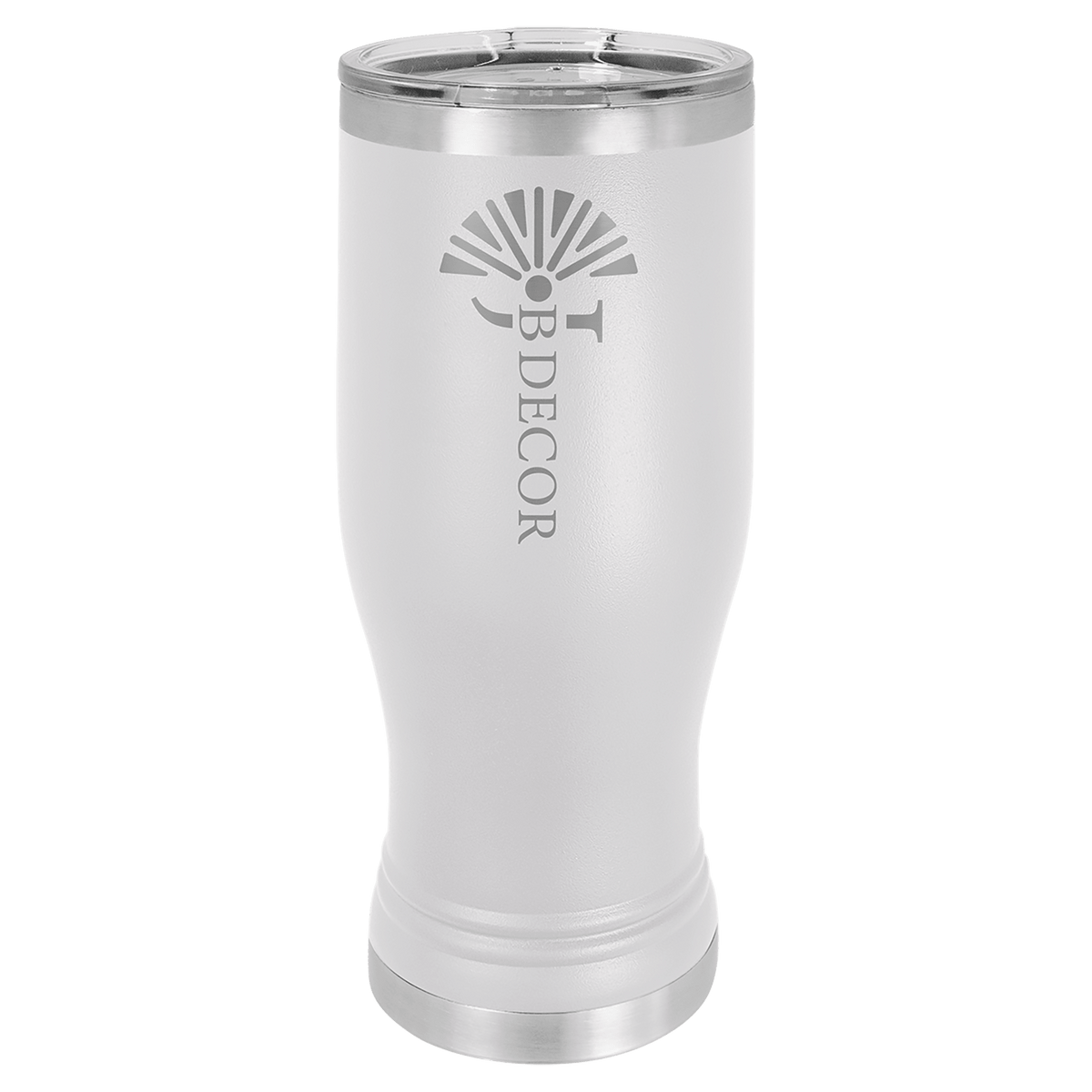 White Polar Camel 20 oz. Pilsner with Clear Lid