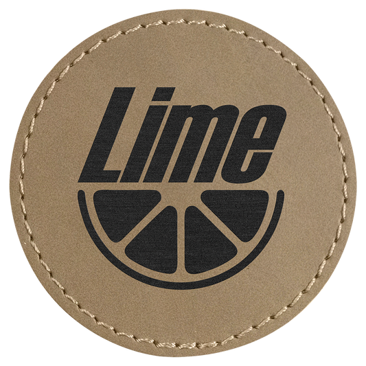 2 1/2" Round Light Brown Laserable Leatherette Patch with Adhesive
