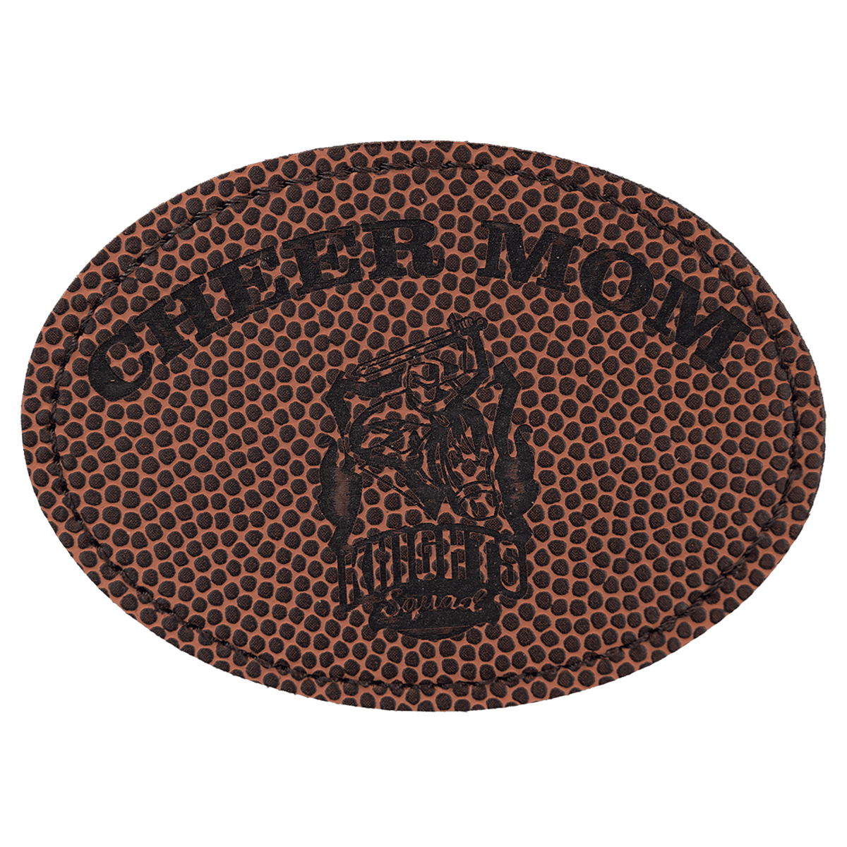 3 1/2" x 2 1/2" Football Laserable Leatherette Oval Patch with Adhesive