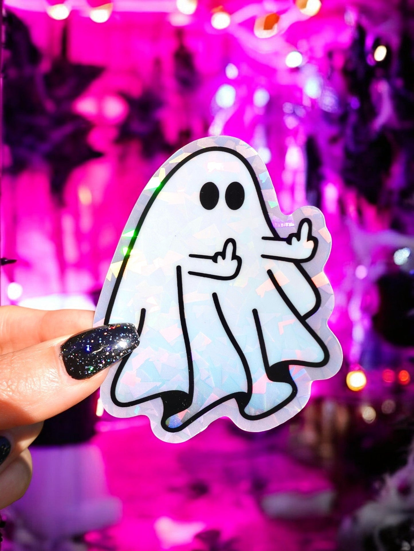 Middle Finger Ghost Sticker