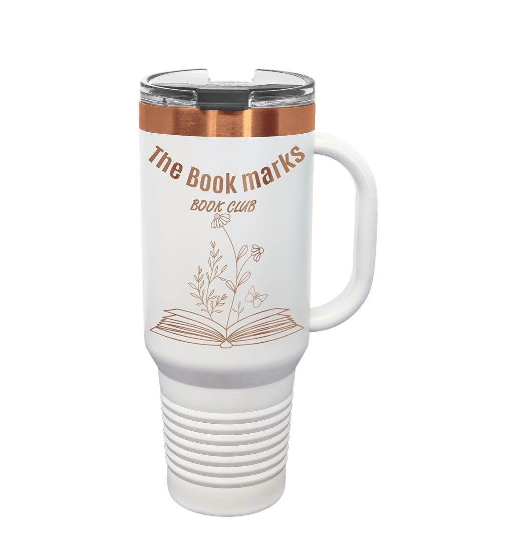 40oz Custom Engraved Travel Mug with Snap Lid & Straw