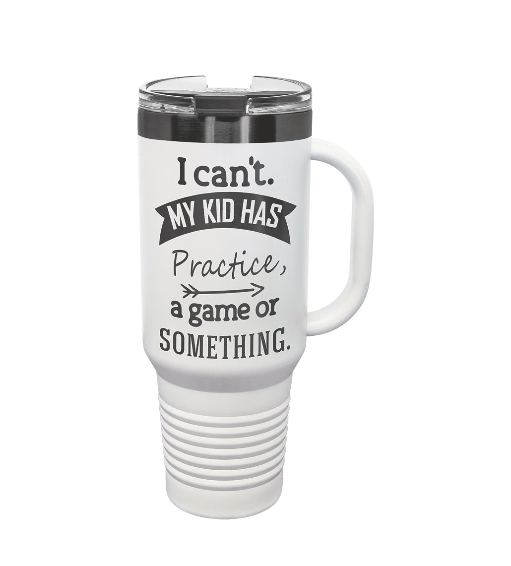 40oz Custom Engraved Travel Mug with Snap Lid & Straw